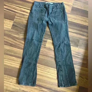 Vintage Express wider leg black washed jeans zipper both inner legs size 6